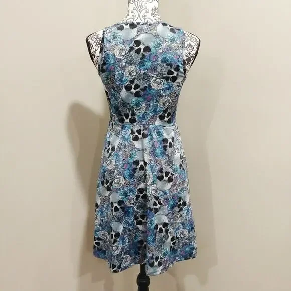 Hot Topic Aquamarine Skulls Skater Dress - Picture 3 of 5